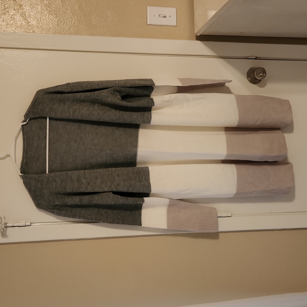 Gray and White Women's Cardigan